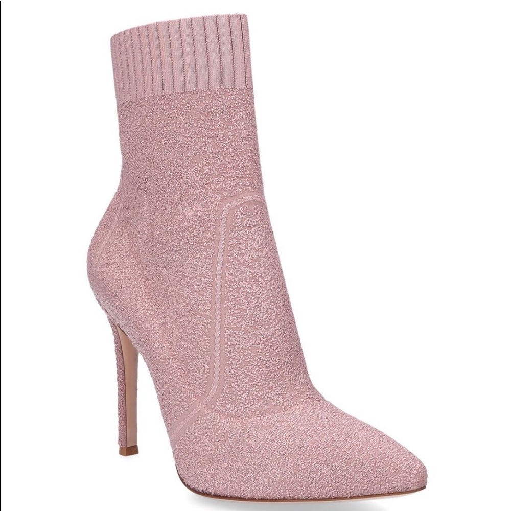 gianvito rossi knit boucle dahlia fiona booties - Picture 2 of 9